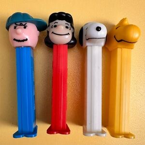 Vintage Peanuts Charlie Brown Pez Dispensers Bundle Of 4